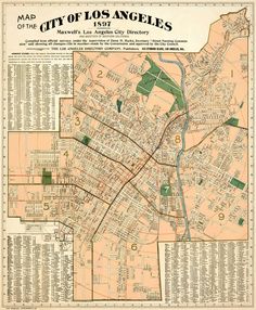 an old map of the city of los angeles