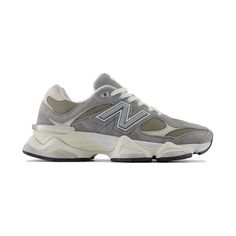 New Balance has a wide array of vintage and vintage-inspired styles. The 9060 merges elements from the 99X series with modern comfort and a dash of early aughts attitude. Yet in this classic grey colorway, they're undoubtedly New Balance. The pigskin and mesh upper, sway bars, and tongue all reference the 99X line, set atop a bulbous and are set atop a pod-like midsole with EVA and ABZORB cushioning that offers stability and comfort. They're finished with a diamond tread outsole pattern with ple Vans Top, Grey Man, New Balance 9060, Tech Aesthetic, Wavy Lines, Classic Grey, Y2k Era, Shopping Wishlist, Mens Lifestyle