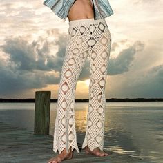 Brand New With Tags! Sheer Pants, Urban Outfitters Pants, Pants Color, White Cream, Cream White, Pant Jumpsuit, Urban Outfitters, Pants For Women, Festival