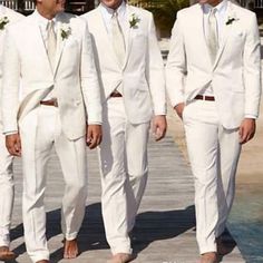 Category:Groomsmen Suits; Season:Spring, Fall, Winter, Summer; Fabric:Polyester; Includes:Jacket,Pants; Occasion:Wedding,Party / Evening; Fit Type:Tailored Fit; Jacket Buttons:Single Breasted One-button; Pattern:Solid Colored; Neckline:Notch; Listing Date:01/31/2023; Production mode:Self-produce; Pant Length:; Pants Waist:; Shoulder Width:; Sleeve Length:; Bust:; Height:null; Weight (kg):null; Hips:null; Clothing Length:; Number of Pieces:2 Piece; Design:Classic Linen Suits For Men, Jason White, Cheap Suits, White Shawl, Button Fashion, Wedding Groomsmen, Groomsmen Suits, Groomsmen Attire, Groom Suit