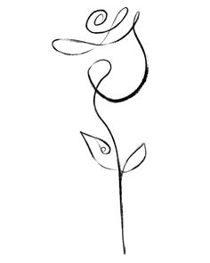 a black and white drawing of a flower with swirls on the petals, as if it were drawn by hand