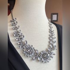 Beautiful Necklace, Stunning Rhinestone Floral Design Silvertone Measures 18 Inches Long Bundle For Discount Ships The Same Or Next Business Day Jewelry Necklace Special Occasion Wedding Gala Party Evening Rhinestone Silvertone Tiktok Blogger Silver Jeweled Crystal Necklace For Formal Occasions, Wedding Necklaces With Rhinestones, Party Jeweled Rhinestone Necklace, Elegant Party Necklace With Jewels, Jewel Wedding Necklace, Party Rhinestone Jeweled Necklace, Bling Rhinestone Necklace As A Gift, Elegant Metal Crystal Necklace With Rhinestones, Silver Crystal Necklace With Jewels