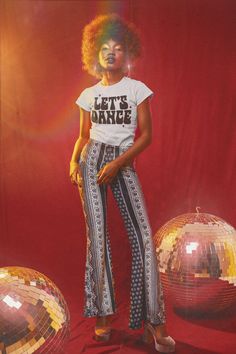 70s Aesthetic, London College Of Fashion, Sportswear Fashion, Disco Balls, Catch Phrase, Shirt Mockup, Vintage Aesthetic, 70s Fashion, Fashion Stylist