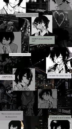 an image of some anime characters in black and white with the caption that says, i