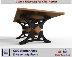 an advertisement for coffee table leg for cnc router