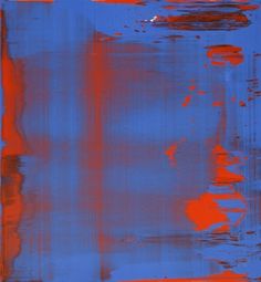 an abstract painting with red and blue colors