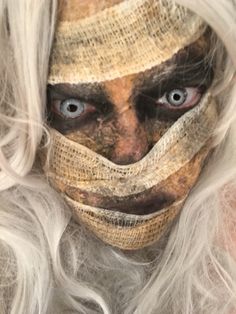 Mummy makeup by me Asylum Makeup Halloween, Mummy Face Makeup, Mummy Costume Makeup, Mummy Make Up, Mummy Makeup Halloween, Makeup Wounds, Sfx Makeup Looks