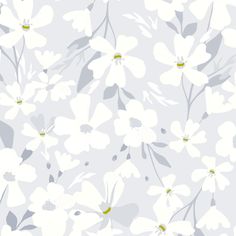 a white flower pattern on a gray background