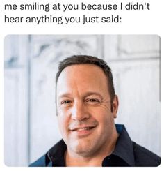 a man is smiling and looking at the camera with an instagram message below him