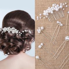 PRICES MAY VARY. Nice Combination Set: we will provide you with 1 piece pearl hair comb, 8 pieces pearl hair clips, 9 pieces are in total, various and elegant styles in combinations and matching, nice for wedding, brides, bridesmaids or for stage, make you more charming Faux Pearls Design: hair pins for wedding hairstyles are decorated with faux pearls, elegant design will make your hair shine under sunlight and spotlight, you can combine these styles together or use them separately, add charms Pearl Bobby Pins, Updos Hair, Bride Wedding Hair, Pearl Hair Comb Wedding, Bridal Hair Pins Pearl, Silver Hair Clip, Side Comb, Pearl Bride, Bridal Hair Updo