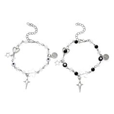 PRICES MAY VARY. Gojo and Geto Matching Bracelet - You will get 1 white bracelet and 1 black matching bracelets. Material - Jujutsu Anime Kaisen costume jewelry is made of zinc alloy + acrylic beads. Size - The matching bracelets are 6.7"+2.1"(17+5.5cm). Perfect Costume Jewelry - Gojo and Geto bracelets are inspired by anime.Perfect for your BFF/best friends/besties/brothers/sisters/family members/boyfriend/girlfriend on Halloween/daily outfit. Service - If you have any questions about the Jujut Charm Bracelet Men, Gojo Bracelet, Charlie Vaggie, Matching Things, Matching Ideas, Friends Anime, Men Costume, Bracelet Matching, Bracelets Friendship