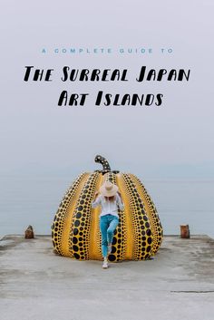 the complete guide to the surreal japan art islands, with text overlaying it