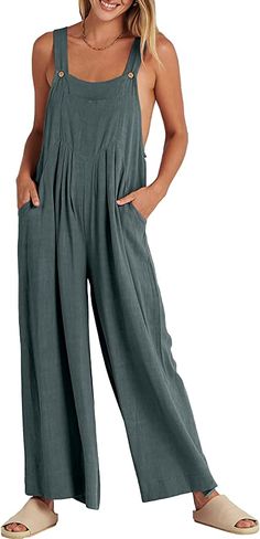 The cutest FP jumper dupe for spring. $40 instead of $98! Amazing quality and lots of color options. Wide Leg Outfit, Overalls Casual, Legs Outfit, Linen Overalls, Long Pant Jumpsuit, Comfy Jumpsuits, Jumpsuit Casual, Solid Color Jumpsuits, Holiday Trip