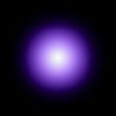 an image of a bright purple light in the dark night sky with no one around it