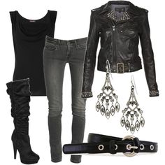 Rock Outfits, Style Rock, February 10, Punk Outfits, Outfits For Women, Biker Style