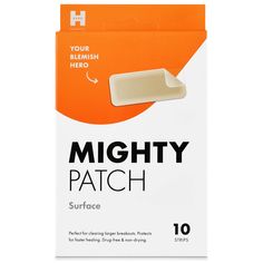 The larger acne patch. When an ordinary patch just won't cut it, Mighty Patch Surface is the only jumbo-size hydrocolloid strip to cover XL breakout areas and visibly flatten big pimple clusters within hours. | Hero Cosmetics Mighty Patch - Surface | Dermstore Big Pimple, Mighty Patch, Chest Acne, Acne Patch, Breakout Area, Body Acne, Cosmetic Skin Care, Face And Body, Sensitive Skin