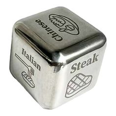 a stainless steel container with the word italian steak on it's side and an image of