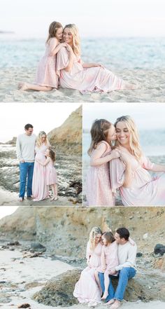 two women and a man sitting on the beach with their arms around each other