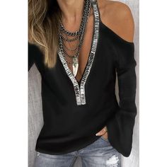 Flare Long Sleeve, Eyelet Top, Cold Shoulder Long Sleeve, Top Plus Size, Cold Shoulder Blouse, Hipster Fashion, Loose Blouse, Women Shirts Blouse, Sequin Top