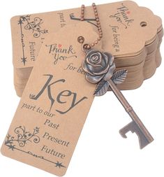 key to our past present the future engraved on wooden tags, set of 10 pieces