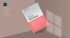 a pink and white flyer with the word psd for mockup