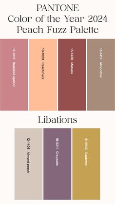 pantone's color scheme for the year 2012, peach fuzz palettes