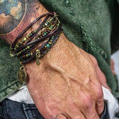 Boho Clothing Men, Boho Men Style, Boho Cowboy, Cowboy Jewelry, Mens Bracelet Set, Bohemian Men, Bohemian Style Men, Balance Bracelet, Turquoise Men