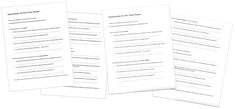 three white paper sheets with information about the project