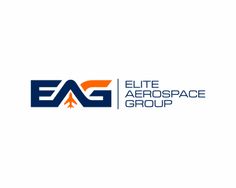 the logo for an aero space group, with orange and blue letters on white background