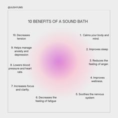 10 benefits of a sound bath. Sound Therapy Benefits, Sound Healing Benefits, Sound Bath Healing, Healing Studio, Bath Benefits, Wellness Space