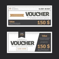 two vouchers with the same price on them, one for $ 50 and one for