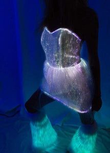 Glow School Dance, Tamatoa Costume, Halloween Rave Costumes, Blackout Party, Glow In The Dark Dress, Glowing Dress, Fiber Optic Dress, Light Up Hoodie, Light Up Dress