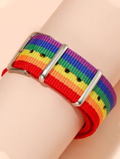 Multicolorido  Collar  Poliéster   Embellished Gay Jewelry, Guys Ear Piercings, Pride Stuff, Rainbow Accessories, Pattern Bracelet, String Bracelets, My Lil Pony, Pride Outfit, Watches Women Fashion