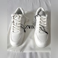 Zara Men’s White Classic Retro Sneakers Size Eu 41/Us 8 New With Tag And Dust Bag Zara White High-top Sneakers, Zara White Low-top Sneakers, Zara Lace-up Sports Sneakers, Zara Lace-up Sneakers, Zara Casual High-top Sneakers, Zara White Sneakers With Round Toe, Zara White Lace-up Sneakers, Zara Sneakers For Streetwear With Round Toe, Zara Sneakers With Round Toe For Streetwear