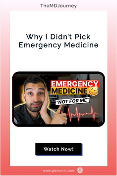 an emergency medical flyer with the words, why i didn't pick emergency medicine not for