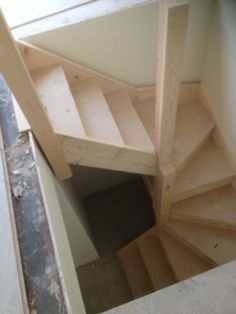 the stairs are made from wood and have no railings