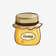 a jar of honey with the word honey on it