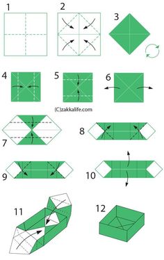 step by step instructions to make origami boxes with pictures and instructions for how to fold an origami box