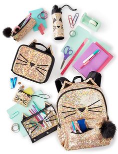 Justice School Supplies, Justice Backpacks, Girl School Supplies, Justice Accessories, School Suplies, Diy School Supplies, Cute Matching, School Accessories