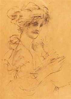 a drawing of a woman holding a bird