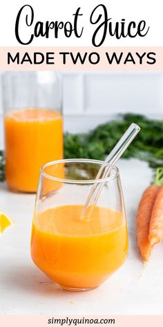 This refreshing carrot juice has loads of health benefits with beta carotene, immunity boosters, and anti-inflammatory ingredients! If you’ve ever tried straight carrot juice, you may not have been impressed. However, this carrot juice recipe is the perfect way to enjoy all the benefits of carrot juice, but in a form you’ll actually want to drink! Carrot Juice Benefits, Carrot Juice Recipe, Clean Eating Smoothies, Avoid Processed Foods, Refreshing Drinks Recipes, Spinach Smoothie