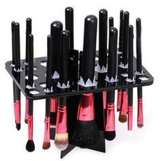 Air Drying Makeup Brush Organizing Tower Tree Rack Holder Cosmetic Tool Holder Beauty Accessory Alat Makeup, Makeup Brush Organization, Best Makeup Brushes, Makeup Brush Holder, Makeup Guide, How To Clean Makeup Brushes, Makeup Brush Holders, Beauty Blender