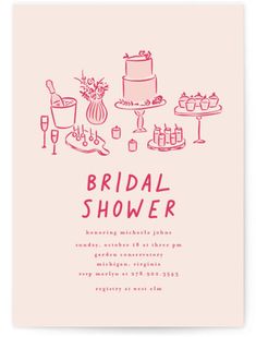 the bridal shower is shown in pink