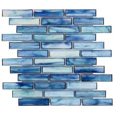 blue and white glass mosaic tile