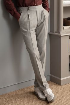 Trousers - Pini Parma Pini Parma Trousers, Daper Man, Formal Pants For Men, Mens Trousers Formal, Grey Flannel Trousers, Trousers Outfit Men