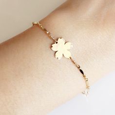 Cherry blossom charm bracelet - cherry blossom jewelry - charm bracelet (B379) Dainty Rose Gold Charm Bracelet, Delicate Adjustable Charm Bracelet, Dainty Blossom Flower Jewelry, Dainty Hypoallergenic Charm Bracelet, Delicate Flower Charm Bracelet, Dainty Flower Charm Bracelet, Dainty Rose Gold Flower Bracelets, Dainty Rose Gold Flower-shaped Bracelets, Delicate Hypoallergenic Charm Bracelet