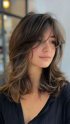 Bangs Haircut Ideas, Haircut Ideas Trendy, Bangs Haircut, Mid Length Hair With Layers, Trendy Hairstyle, Midlength Haircuts, Haircuts For Medium Hair, Mid Length Hair