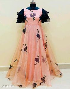 Women'sGowns: Starting Rs. Variable/- Free COD whatsapp(+919162246868), Enquiry and booking on WhatsApp Floral Long Frocks, Stylish Maxi Dress, Long Gown Design, Kids Blouse Designs, Girls Dresses Sewing, Girls Long Dresses, Gowns Dresses Elegant, Print Chiffon Dress, Indian Saree Blouses Designs