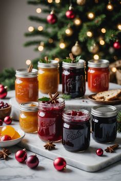 A photo of a Sure, here are 3 types of Christmas jam recipes: a christmas jam recipes Jams For Gifts, Interesting Jam Recipes, Jam For Christmas Gifts, Spiced Cherry Jam, Humdinger Recipe, Homemade Jam Christmas Gift, Jams With Alcohol, Freezer Jams And Jelly Recipes, Jam Jar Lids Crafts