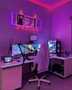 cool gaming setup Otaku Room, Chill Room, Bedroom Setup, Anime Room